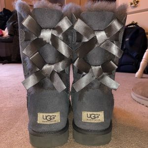 UGG Gray Bailey Bow Boots